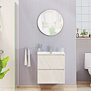 Conjunto de mueble de baño Kira (60 cm, Blanco piedra, 3 pzs.)