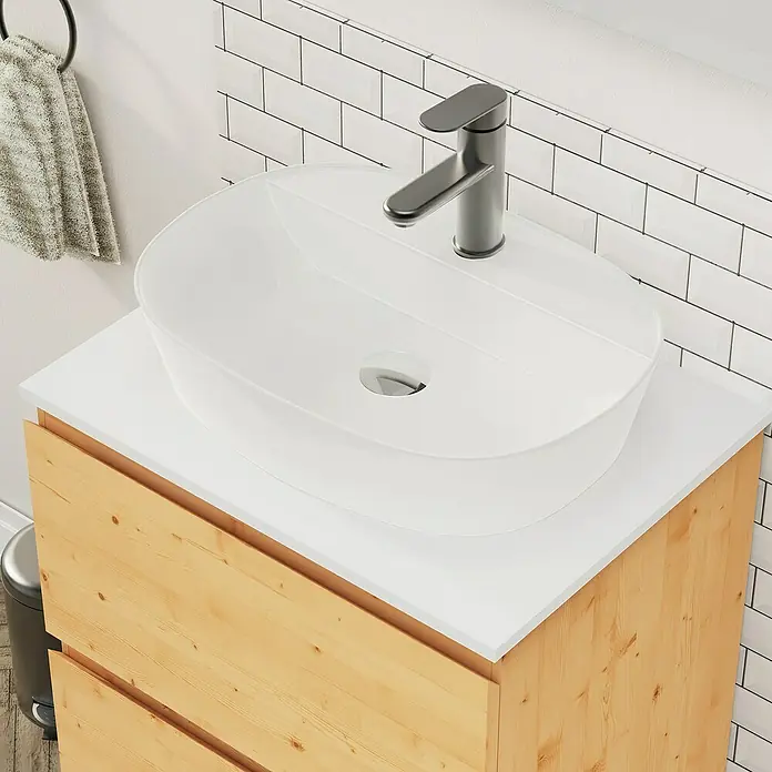 Artysan Conjunto de mueble de baño Troy - Ancho: 60 cm, Pino, 4 pzs. - Este moderno lavabo de baño con mueble ofrece una solución elegante y práctica para tu baño.