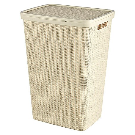 Curver Wäschesammler Jute (L x B x H: 43 x 34 x 58,2 cm, Cremeweiß)