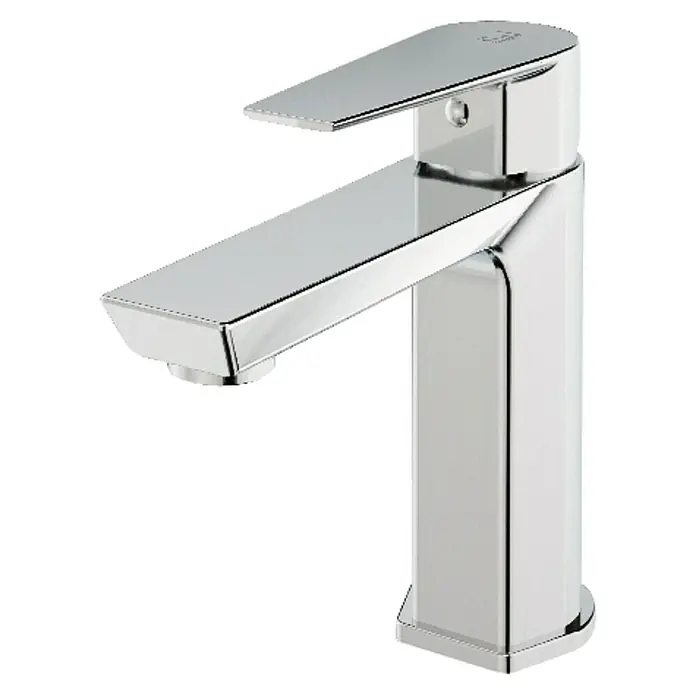 Galindo Alena Grifo de lavabo - Cromo, Brillante - Grifo cromado brillante moderno. Este elegante accesorio presenta un diseño angular y una construcción de alta calidad.