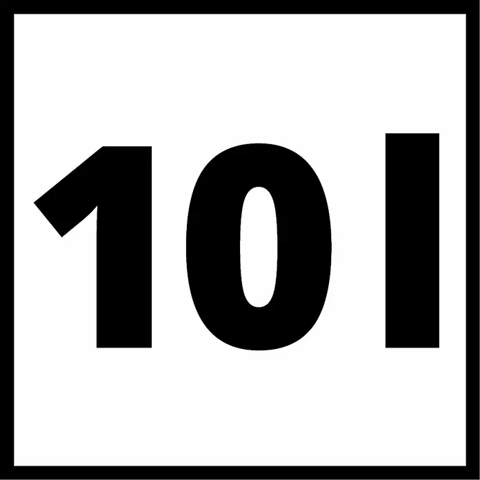 Einhell Staubbeutel - 5 Stk. - Das Verkehrsschild "101" mit schwarzer Schrift auf weißem Grund signalisiert eine spezifische Routennummer.