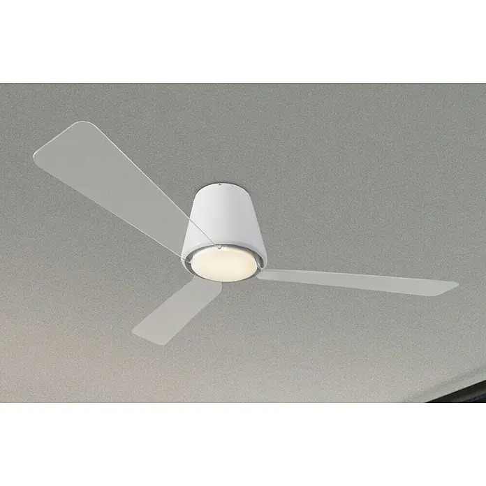 Leds-C4 Ventilador de techo Garbí - Blanco, 132 cm, 21,8 W - 30 W, Blanco cálido - Ventilador de techo blanco con iluminación integrada. El diseño moderno se adapta bien a cualquier habitación y proporciona refrigeración y luz.