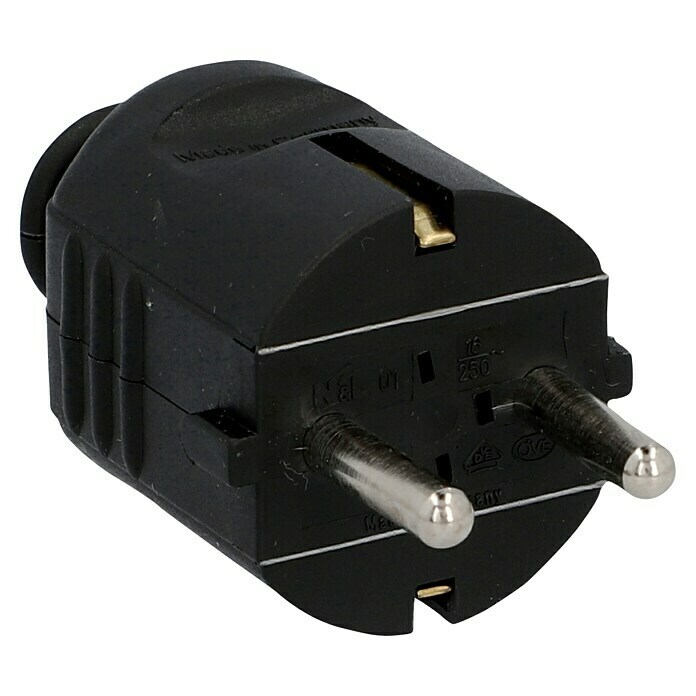 UniTEC Schutzkontaktstecker (Schwarz, 250 V) | BAUHAUS