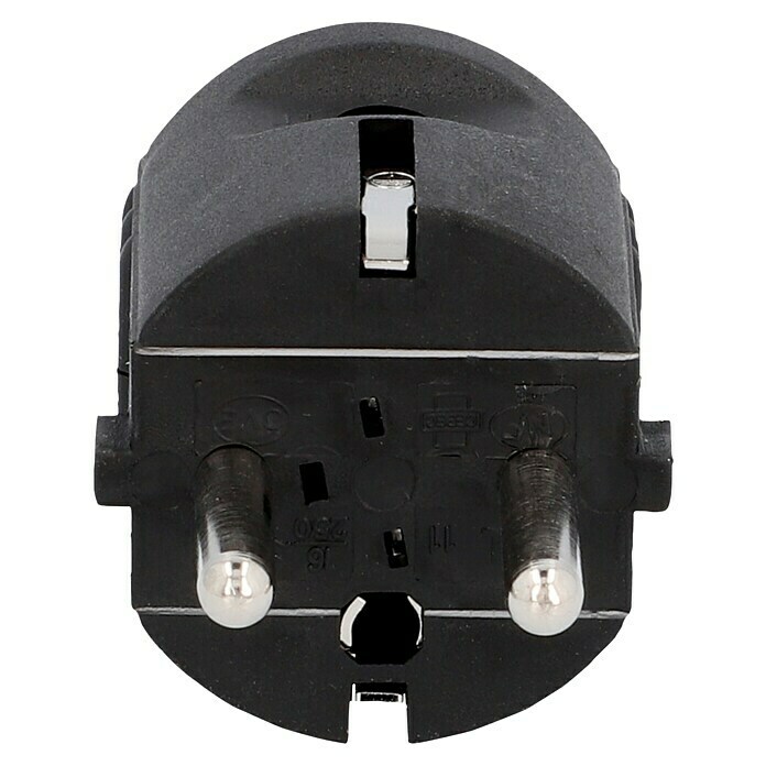 UniTEC Schutzkontaktstecker (Schwarz, 250 V) | BAUHAUS