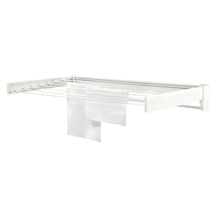 Leifheit Wandwäschetrockner Telegant 81 Protect Plus - Länge Wäscheleine: 8,1 m, 103 cm, Farbe: Weiß - Wandwäschetrockner ausziehbar, ideal für kleine Räume. Mit mehreren Leinen zum Trocknen von Wäsche. Platzsparend und praktisch.