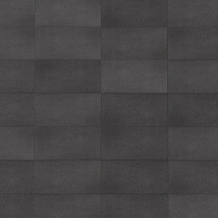 Terrassenfliese Basalt 2.0 - 59,7 x 119,7 x 2 cm, Basaltgrau, Matt - Anthrazitfarbene keramische Bodenfliesen mit leicht strukturierter Oberfläche und quadratischem Format für moderne Innenräume.