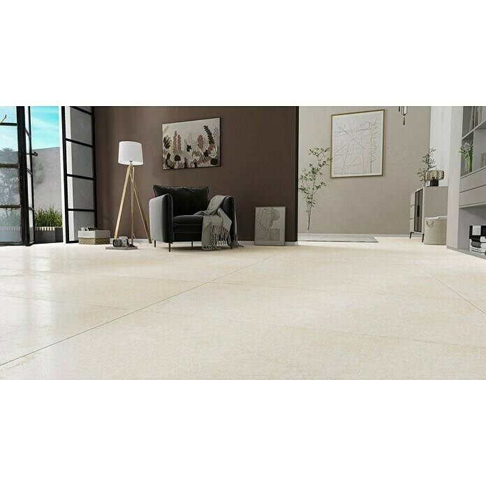 Feinsteinzeugfliese Geo (60 x 120 cm, Crema, Lapato)