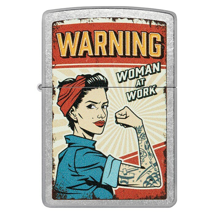 Zippo Sturmfeuerzeug Classic Street Chrome™ (Woman at Work) | BAUHAUS