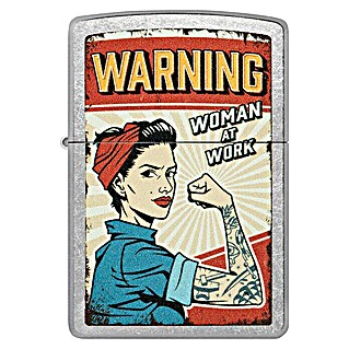 Zippo Sturmfeuerzeug Classic Street Chrome™ (Woman at Work)