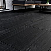 Terrassenfliese Garden Black Struktur (59,7 x 59,7 x 2 cm, Schwarz, Matt) | BAUHAUS