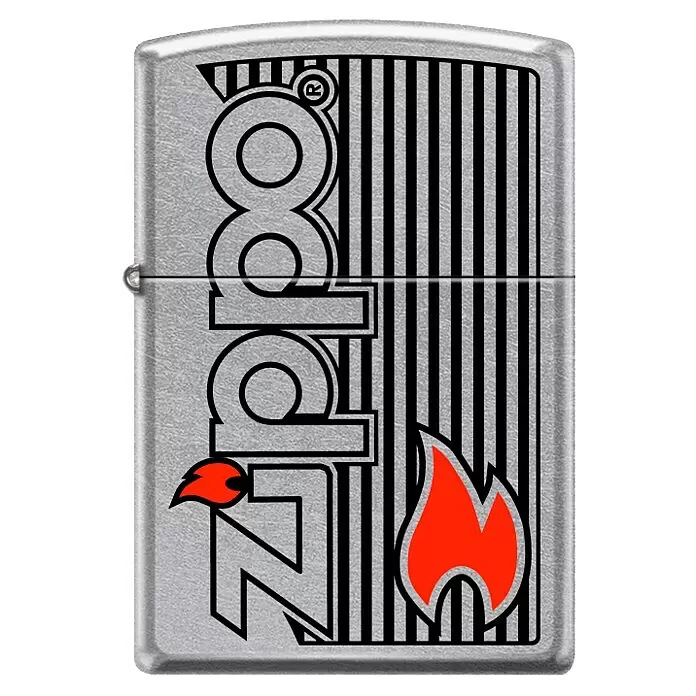 Zippo Sturmfeuerzeug Classic Street Chrome™ - Flamme - Vorderansicht