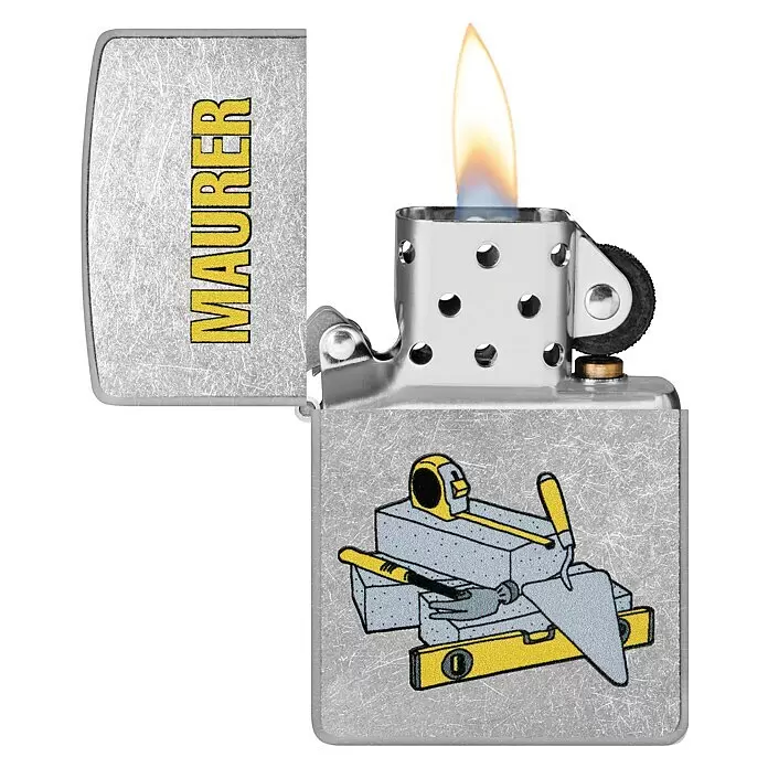 Zippo Sturmfeuerzeug Classic Street Chrome™ - Maurer - Vorderansicht