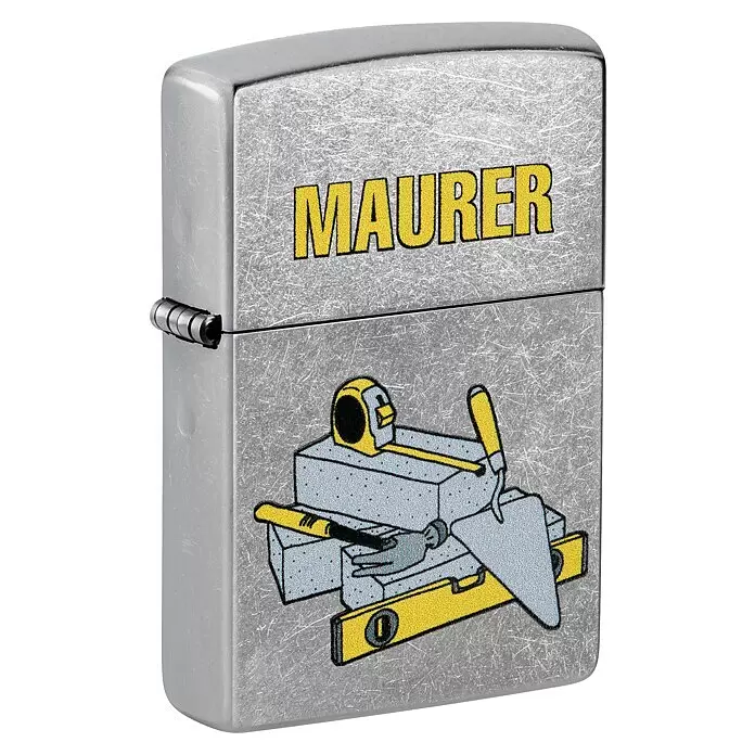 Zippo Sturmfeuerzeug Classic Street Chrome™ - Maurer - Diagonale Ansicht