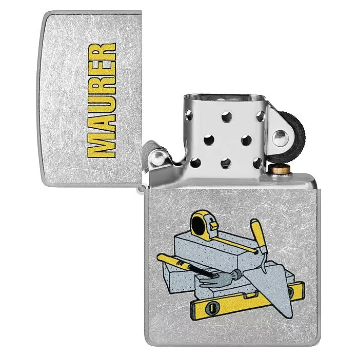 Zippo Sturmfeuerzeug Classic Street Chrome™ - Maurer - Vorderansicht