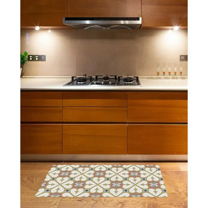 Alfombra de vinilo Croma BCN - Multicolor, 110 x 50 cm - Alfombra de vinilo de colores en la cocina. Diseño atractivo que realza el espacio protegiendo el suelo.