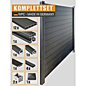 Kovalex Sichtschutzelement Premium Erweiterungsmodul Komplettset (B x H: 180 x 180 cm, Anthrazit) | BAUHAUS