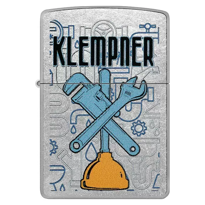 Zippo Sturmfeuerzeug Classic Street Chrome™ - Klempner, Mehrfarbig - Vorderansicht