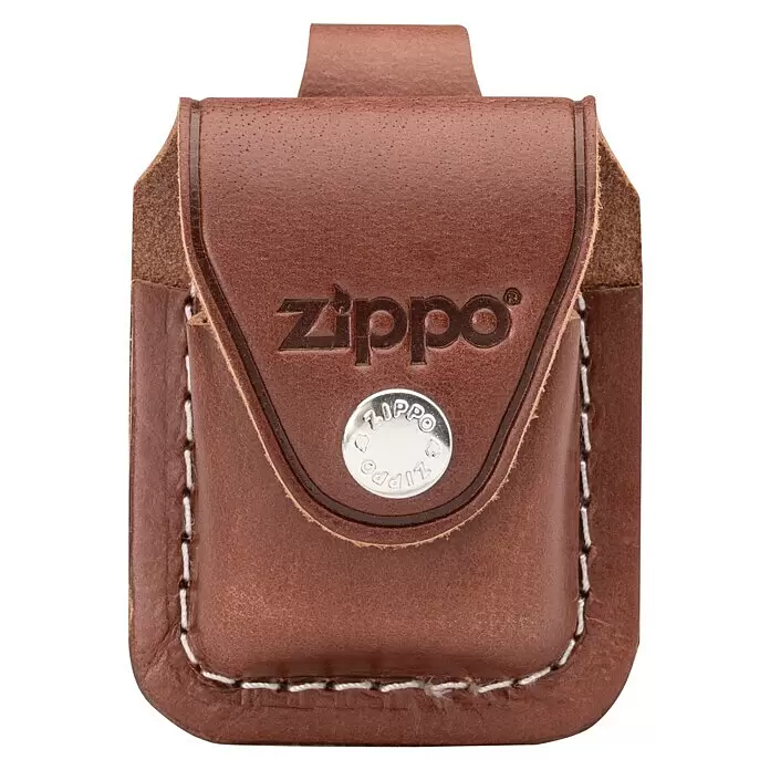 Zippo Gürteltasche - Passend für: Zippo Sturmfeuerzeuge Classic Street Chrome™, Schlaufe, Braun - Vorderansicht