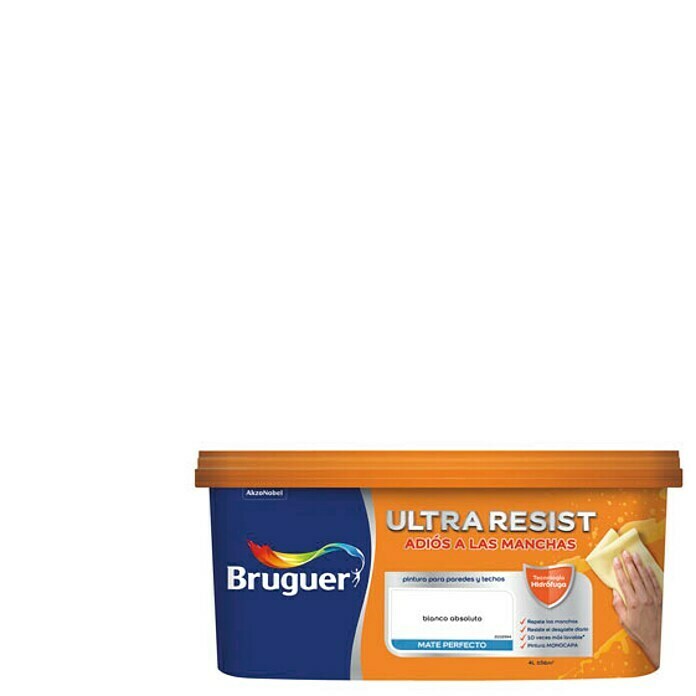 Bruguer Ultra Resist Pintura para paredes Blanco absoluto (4 l, Mate)