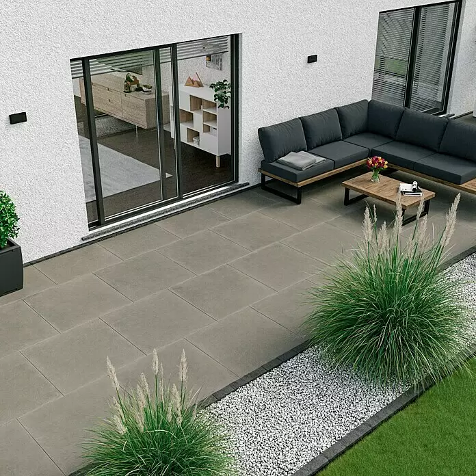 Marazzi Terrassenfliese Esterno 20T Material80 x 80 x 2 cm, Grau, Matt