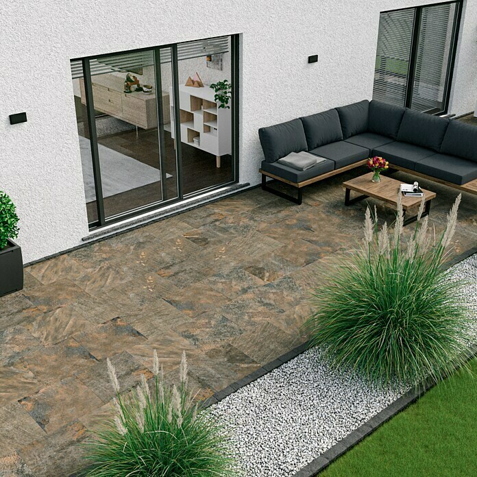 Marazzi Terrassenfliese Esterno 20T Rocking Grey (60 x 60 x 2 cm, Grau/Braun, Matt) | BAUHAUS