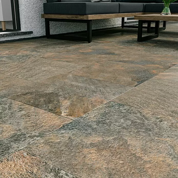 Marazzi Terrassenfliese Esterno 20T Rocking Grey - 60 x 60 x 2 cm, Grau/Braun, Matt - Stimmungsaufnahme