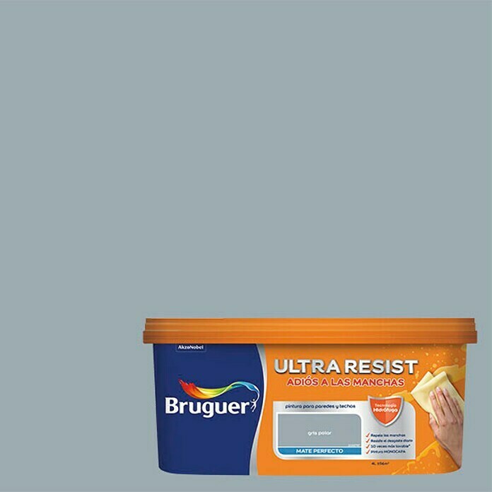 Bruguer Ultra Resist Pintura para paredes gris polar (4 l, Mate)