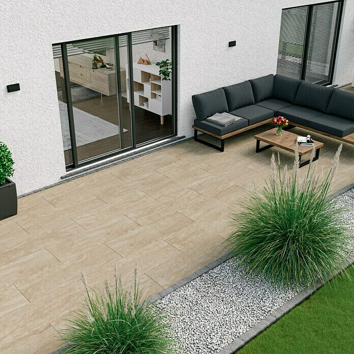 Marazzi Terrassenfliese Esterno 20T Pietra (40 x 120 x 2 cm, Beige, Matt) | BAUHAUS