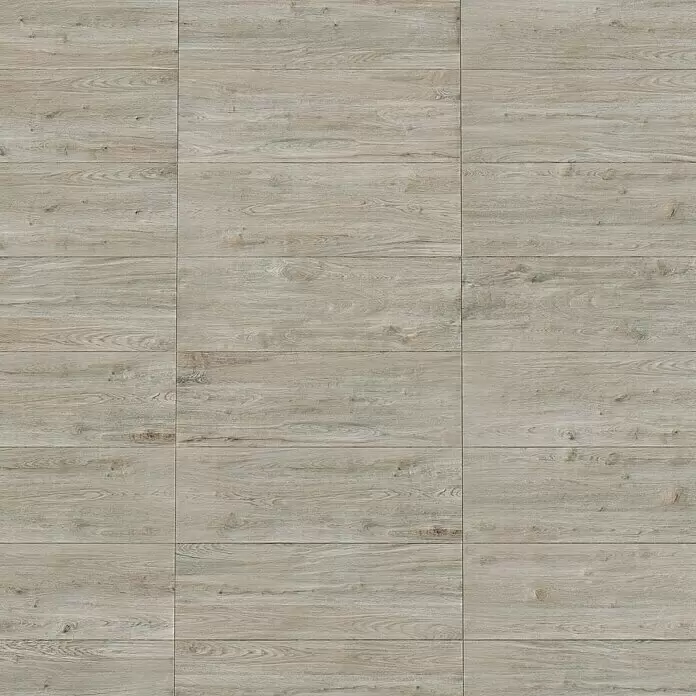 Marazzi Terrassenfliese Esterno 20T Woodliving Fumo - 40 x 120 x 2 cm, Beige, Matt - Hellgraue Feinsteinzeugfliesen in Holzoptik im versetzten Muster, ideal für moderne Böden.