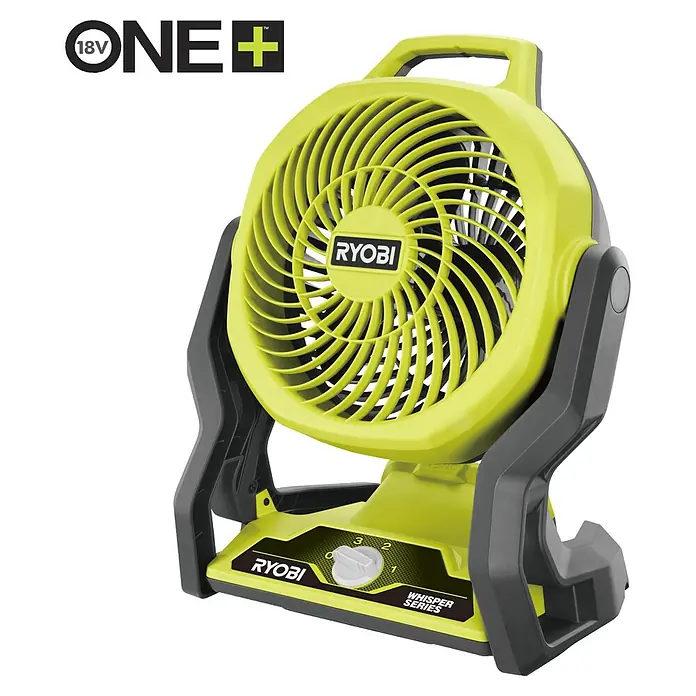 Ryobi ONE+ Akku-Ventilator RF18-0 - 18 V, Ohne Akku - Der gelbe Akku-Ventilator von Ryobi aus der ONE+ Serie ist ein tragbares Gerät für den flexiblen Einsatz.