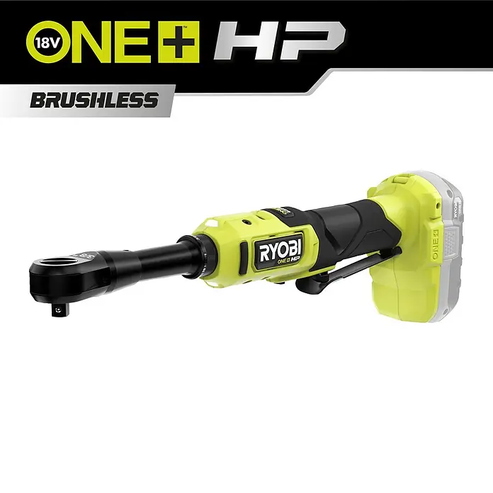 Ryobi ONE+HP Akku-Ratschenschrauber RRW1838X-0 - 18 V, Ohne Akku, ⅜″ Vierkant, 75 Nm - Ryobi ONE+ HP Brushless Ratschenschlüssel: Kompakt, leistungsstark und ideal für schwer zugängliche Stellen.