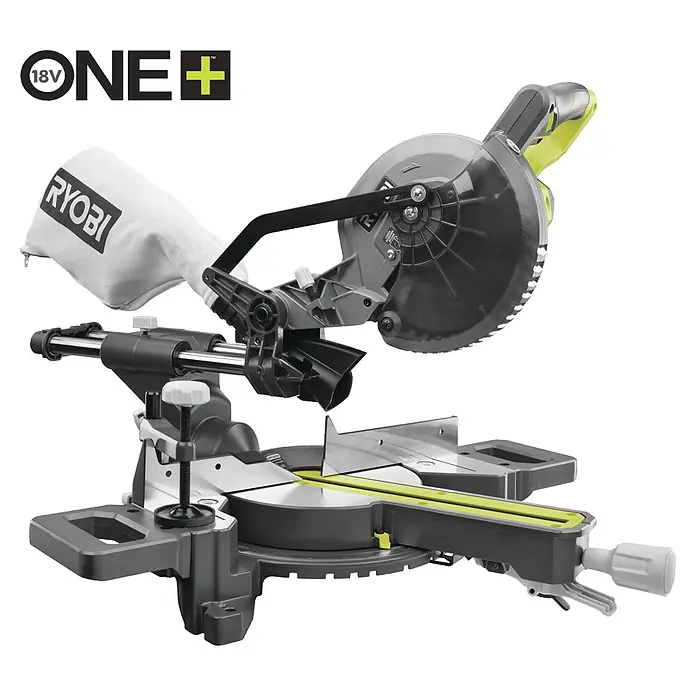 Ryobi ONE+ Akku-Kapp- & Gehrungssäge RMS18190-0 - 18 V, Ohne Akku, 3.600 U/min - Ryobi ONE+ Akku-Kapp- und Gehrungssäge mit hoher Leistung und Präzision für Holzarbeiten.