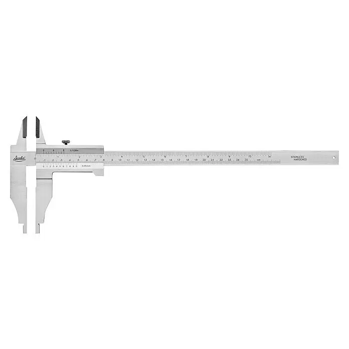 Scala Taschenschieblehre - Stahl, Länge: 30 cm - Messschieber aus gehärtetem Edelstahl mit metrischen und imperialen Skalen für präzise Messungen.