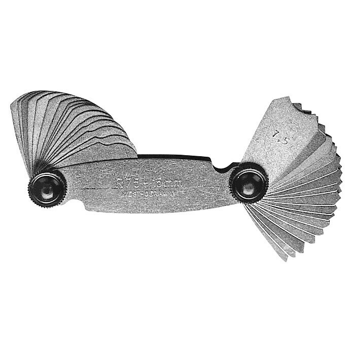 Radiusmessgerät Aus Edelstahl | R1-6,5 Mm | Konvex & Konkav | Für Werkzeug- Und Formenbauer