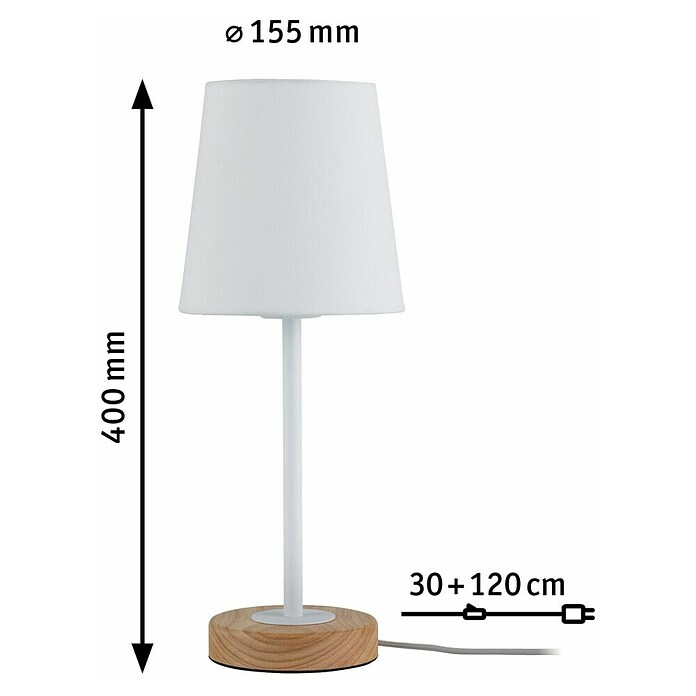 Paulmann Neordic Lámpara de sobremesa (1 luz, 20 W, E27, Altura: 40 cm)