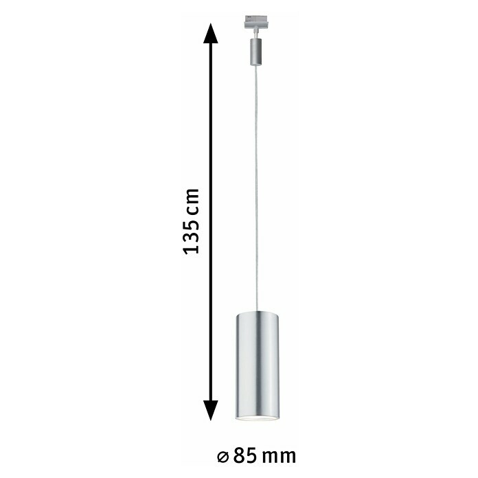 Paulmann URail Lámpara colgante LED Barrel (1 luz, 6 W, Color de luz: Blanco cálido, Altura: 135 cm)