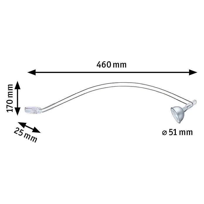 Paulmann Galeria Luz de armario LED Assistent II - 4 W, Cromo - Imagen de un flexo de lectura con fuente de luz LED, ideal para iluminar libros y documentos.