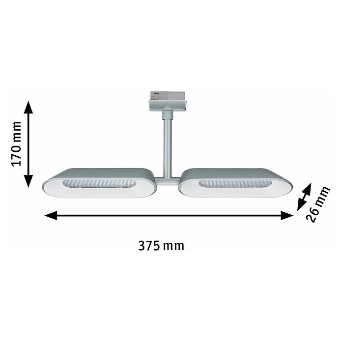 Paulmann URail Regleta LED para riel Dipper (2 luces, 2 x 8 W)