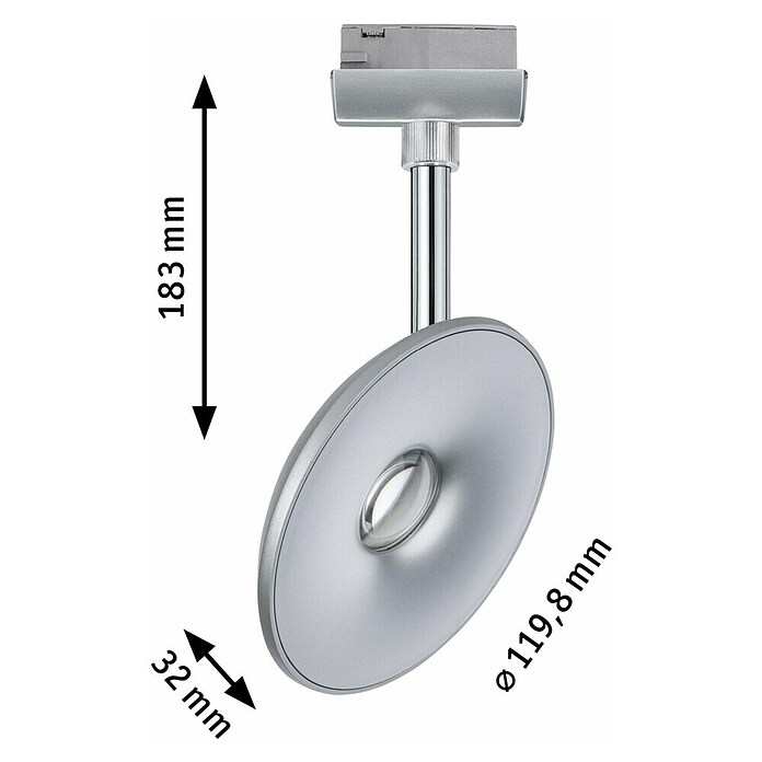 Paulmann URail Foco LED para riel Esférico (7,4 W, Cromo, L x An x Al: 32 x 119,8 x 183 mm) | BAUHAUS