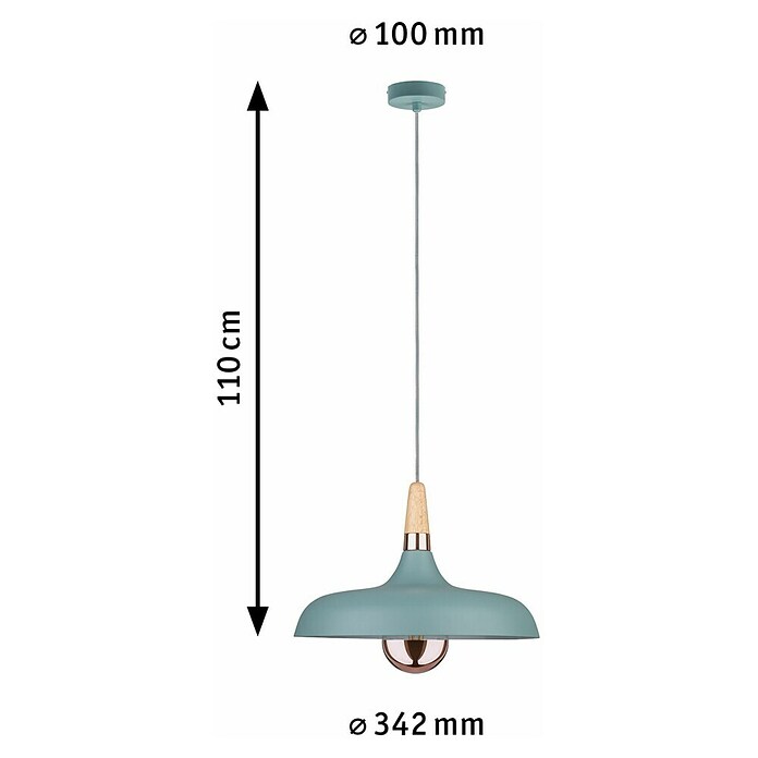 Paulmann Neordic Viseća svjetiljka (20 W, Nježno zelena, Visina: 34,2 cm)