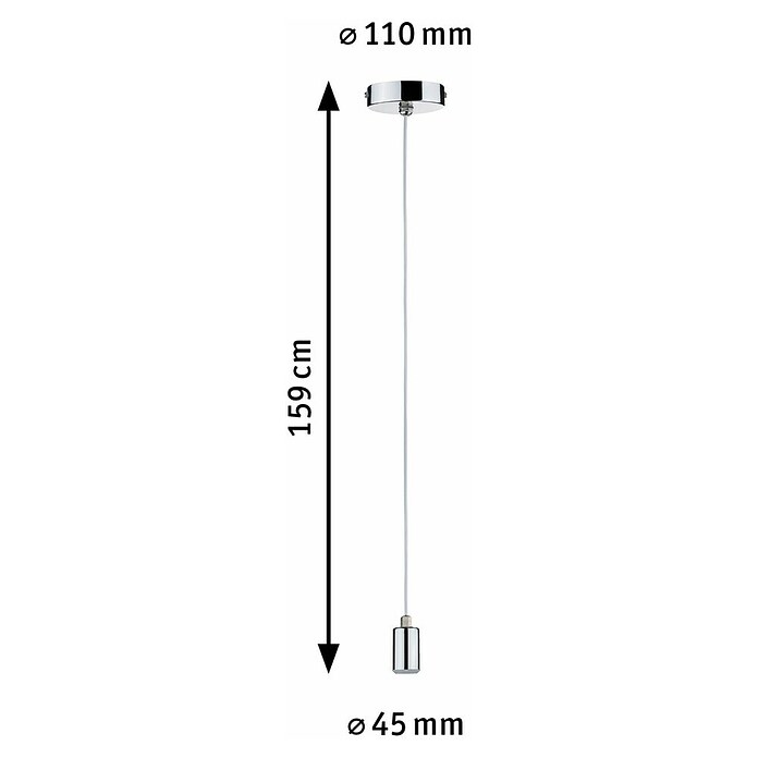Paulmann Lámpara colgante Larus (Altura: 159 cm, Plateado, E27, IP44) | BAUHAUS
