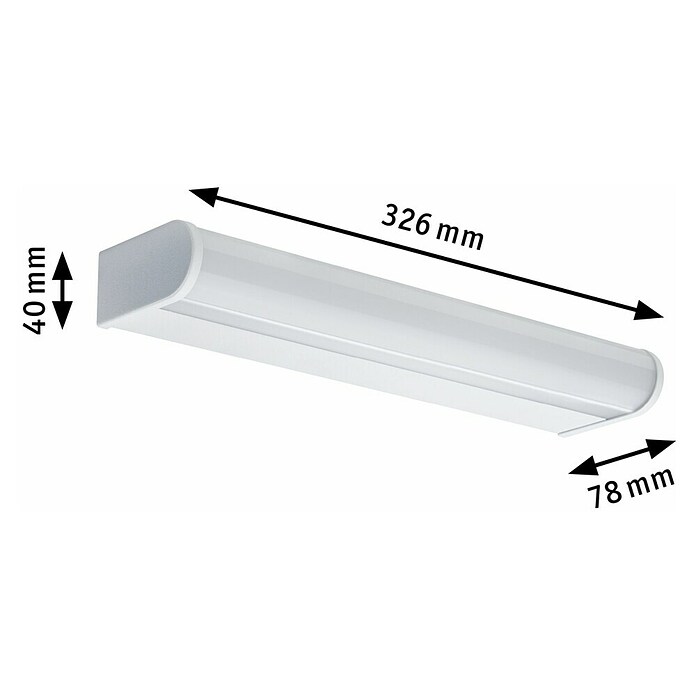 Paulmann Zidna LED svjetiljka (9 W, Bijelo, D x Š x V: 7,8 x 32,6 x 4 cm)