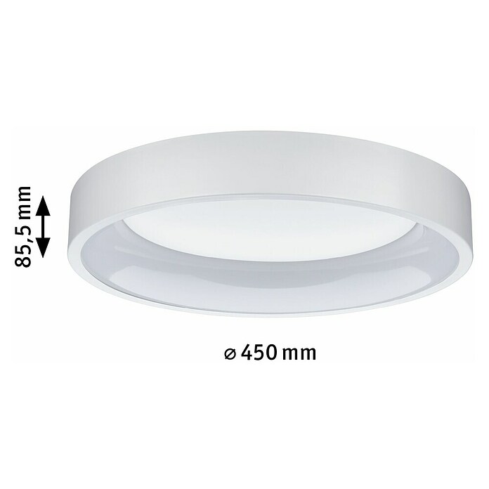 Paulmann Okrugla stropna LED svjetiljka (23,5 W, Bijelo, Promjer: 45 cm)