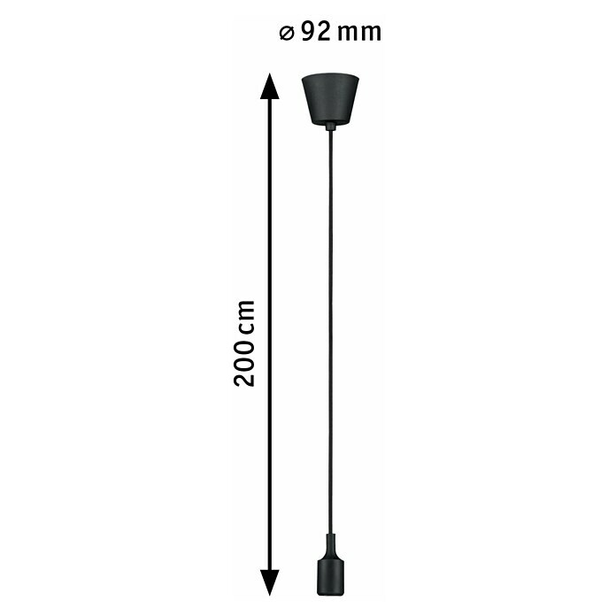 Paulmann Neordic Pendelleuchte Ketil (20 W, Schwarz, Höhe: 200 cm)