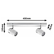 Paulmann Foco de una luz (2 x 10 W, Blanco/Cromado, L x An x Al: 7 x 40 x 11 cm, 2 luces)