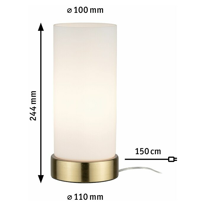 Paulmann Lámpara de sobremesa (20 W, Latón, Altura: 24,4 mm)