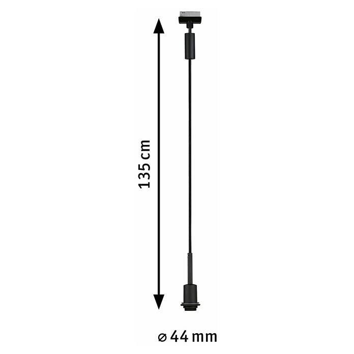 Paulmann URail Lámpara colgante DecoSystems (20 W, Altura: 135 cm, Negro) | BAUHAUS