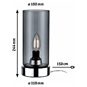 Paulmann Lámpara de sobremesa (20 W, Humo, Altura: 24,4 cm)