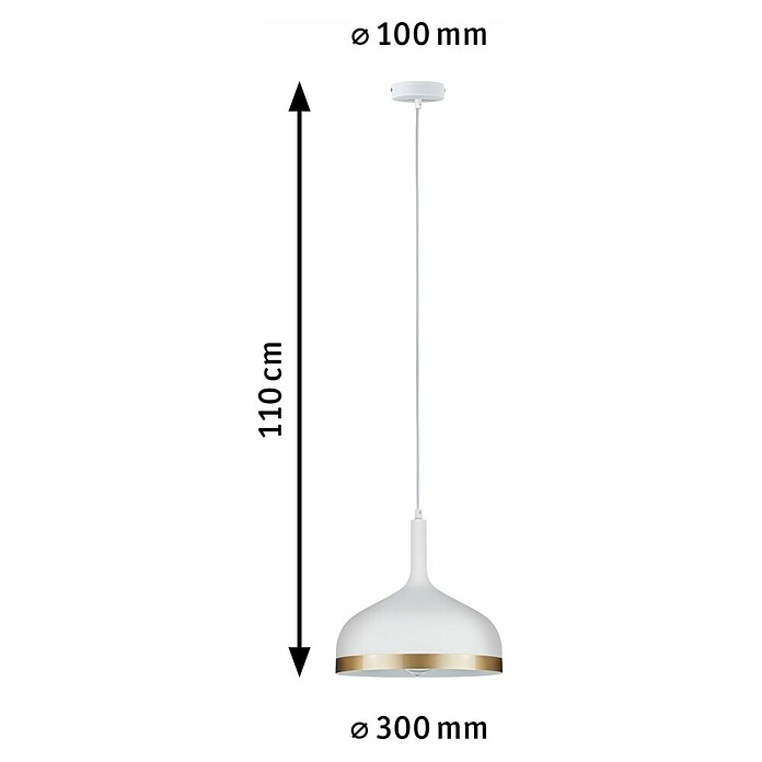 Paulmann Neordic Viseća svjetiljka (20 W, Bijelo / zlatno, Visina: 110 cm)