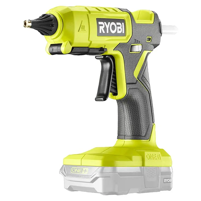 Ryobi ONE+ Akku-Heißklebepistole RGL18-0 - 18 V, Ohne Akku, 130 °C - 200 °C - Akkuschmelzkleber von Ryobi, ideal für Bastel- und Reparaturarbeiten. Kabelloses Design für flexible Anwendung, perfekt für Hobbyhandwerker.